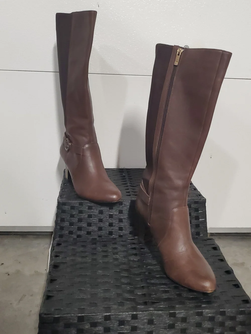 Anne Klien Brown Knee-High Leather Women’s Riding Boots